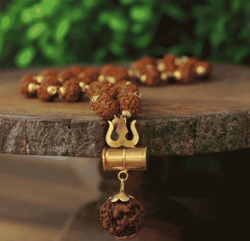 Shiv Trishul Penfant with Rudraksha Chain